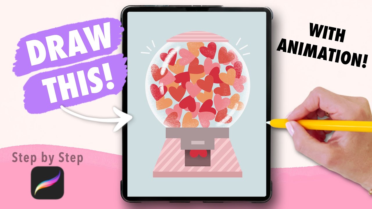 Procreate EASY Drawing & Animation Tutorial - Valentine's Day Drawing for Beginners in Digital Art