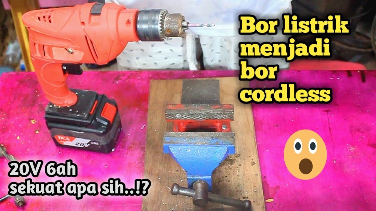 cara merubah modifikasi bor listrik menjadi baterai atau cordleess