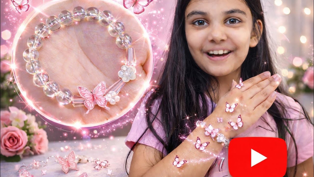 4 minute DIY bracelet challenge #diy #beads #bracelet #craft #butterfly