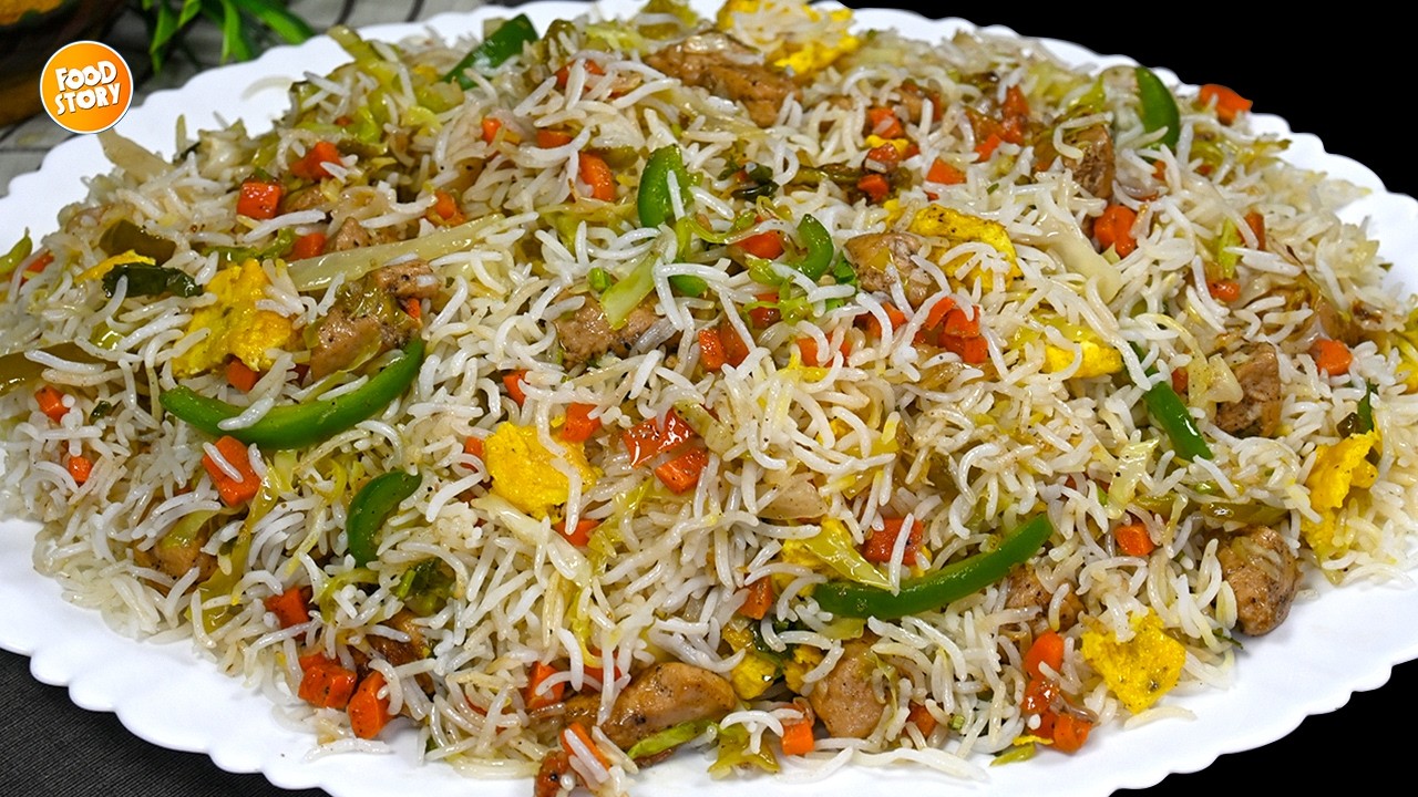 Вкусный рецепт китайского бириани, рецепт жареного риса с курицей и овощами от Самины Food Story