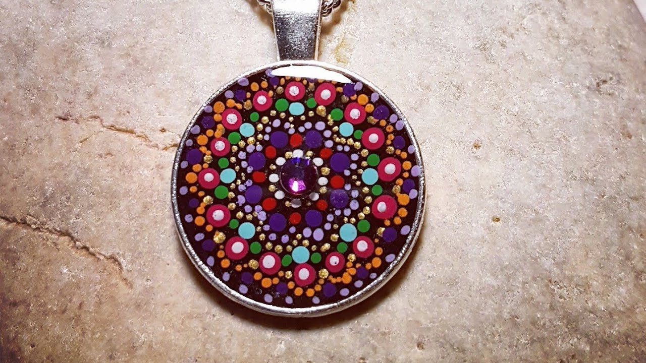Painted bezel pendants