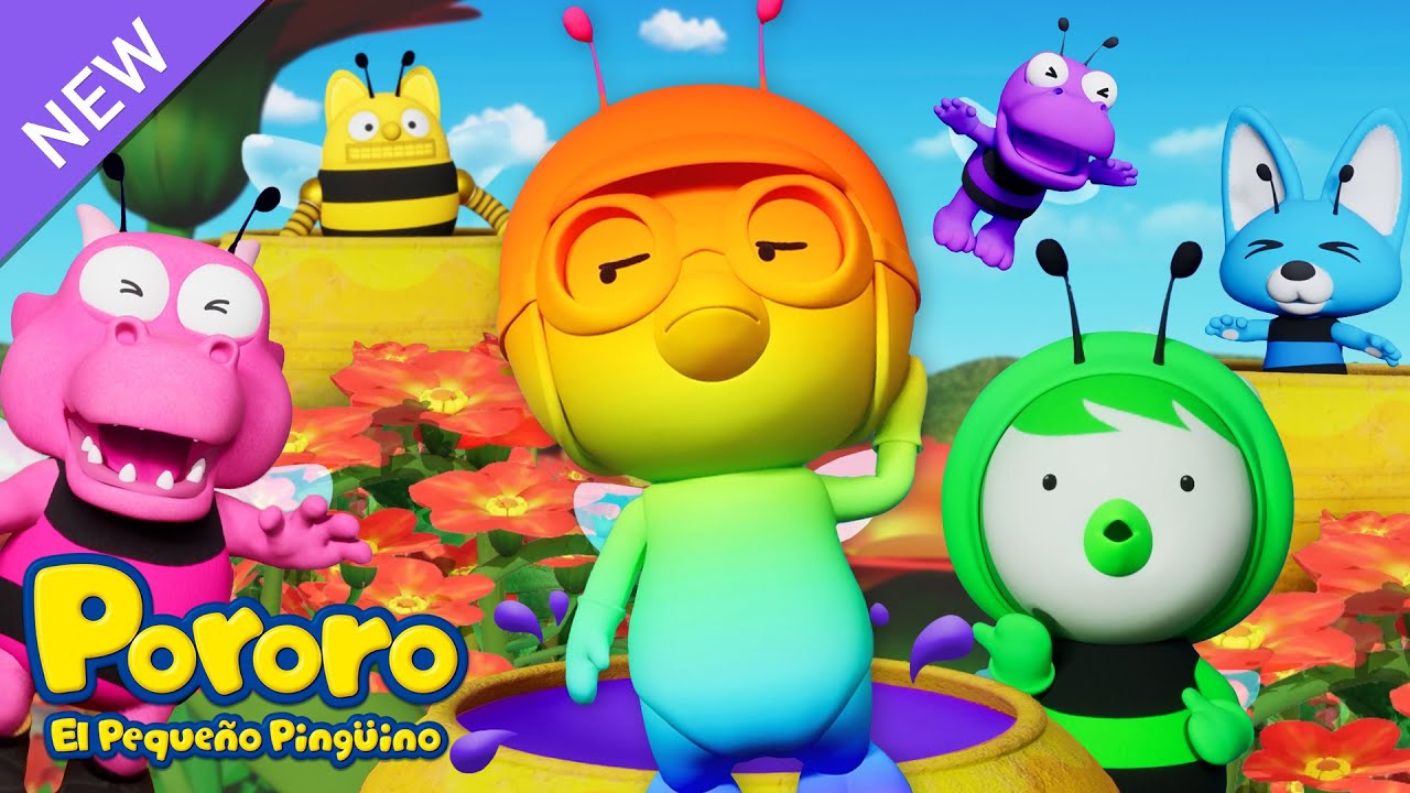 Abejas Arcoíris y Miel de Colores | Aprende los Colores con Pororo🎨 | Colores | Pororo en español