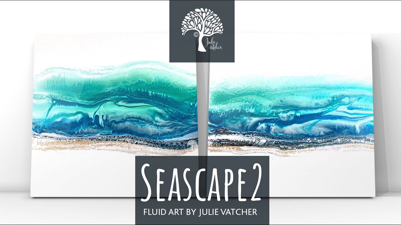 Seascape #2 Fluid Art Painting Techniques with Aussie Floetrol Comparison