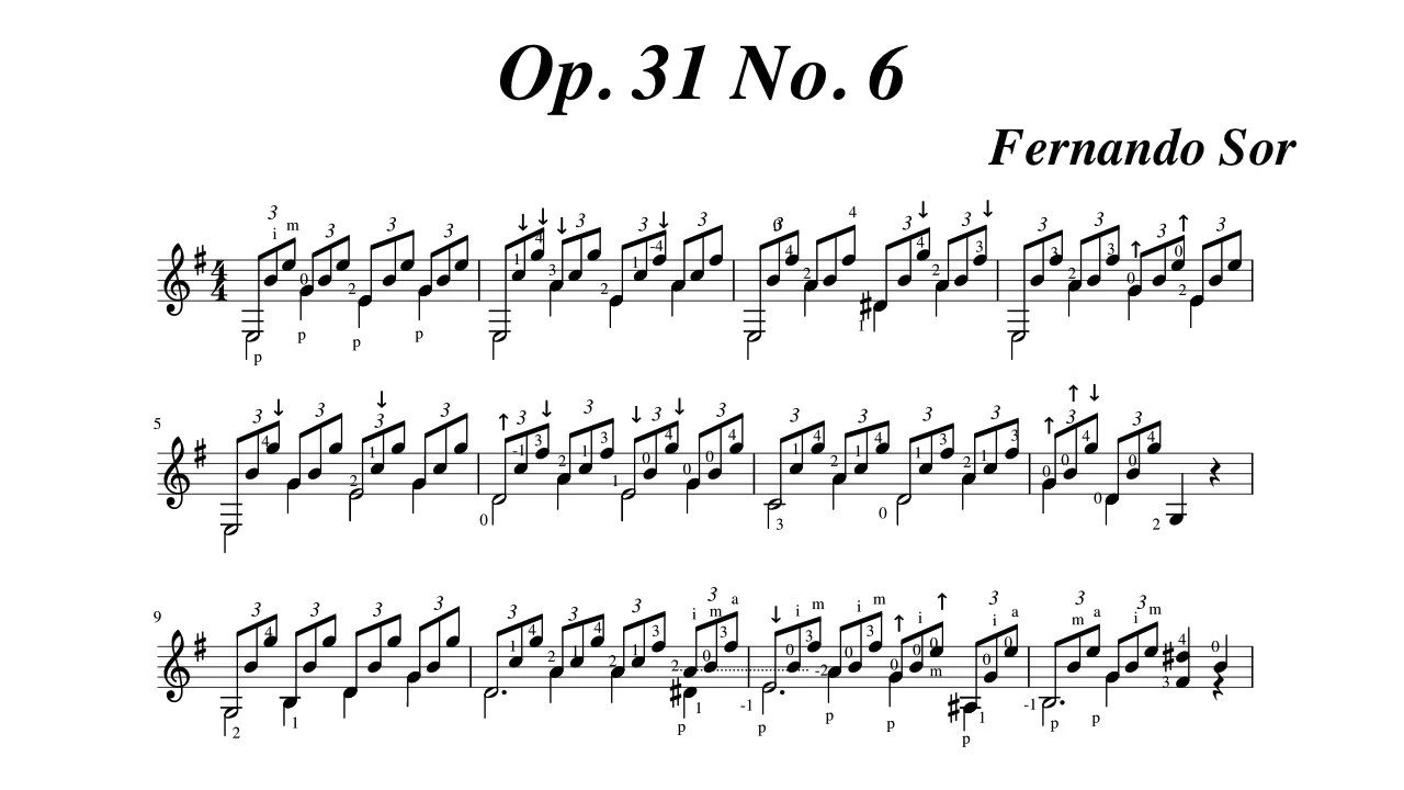 Fernando Sor Op. 31 No. 6 played by Kiankou