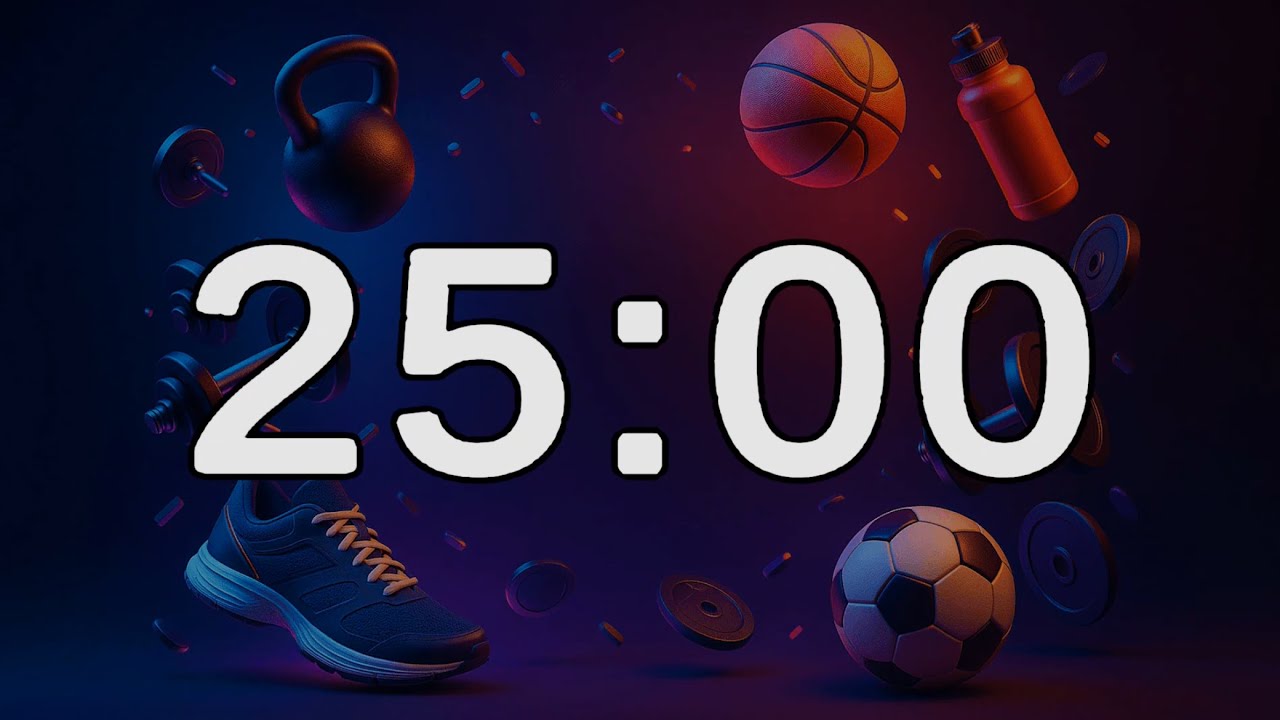 25 Minutes Workout Timer | HIIT, CrossFit & Gym Interval Timer