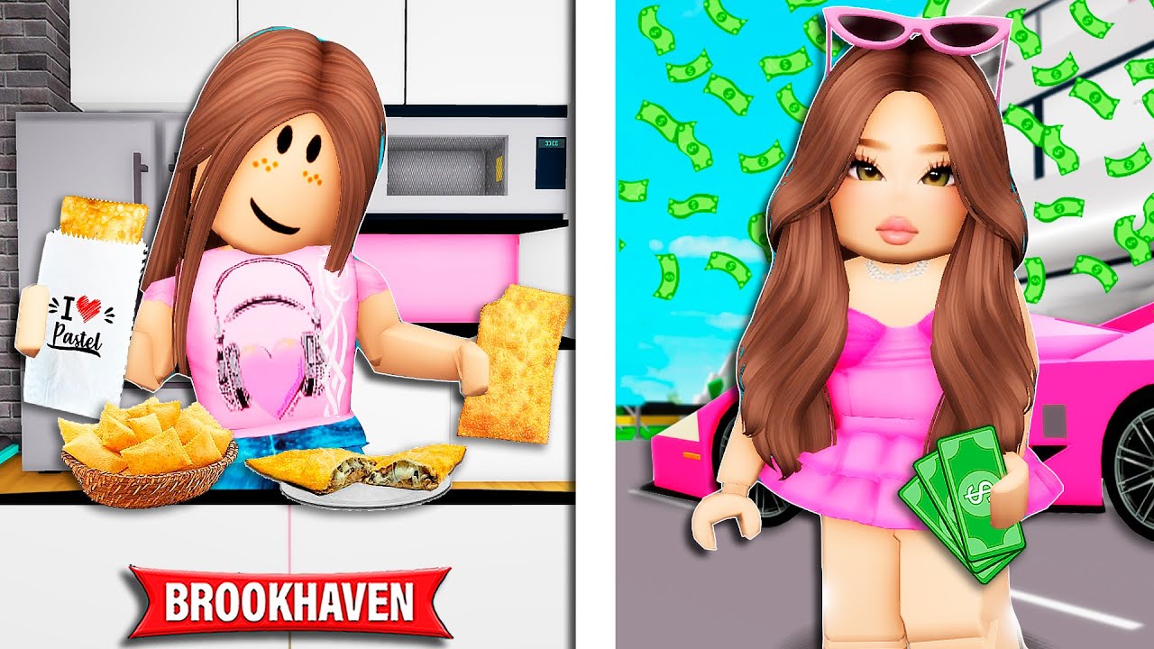 A MENINA QUE FICOU RICA VENDENDO PASTEL | Historinhas Brookhaven Roblox| Bibi e Lud