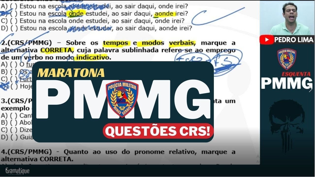 🚨PMMG 2023 | QUEST&Otilde;ES CRS | Portugu&ecirc;s com Pedro Lima!