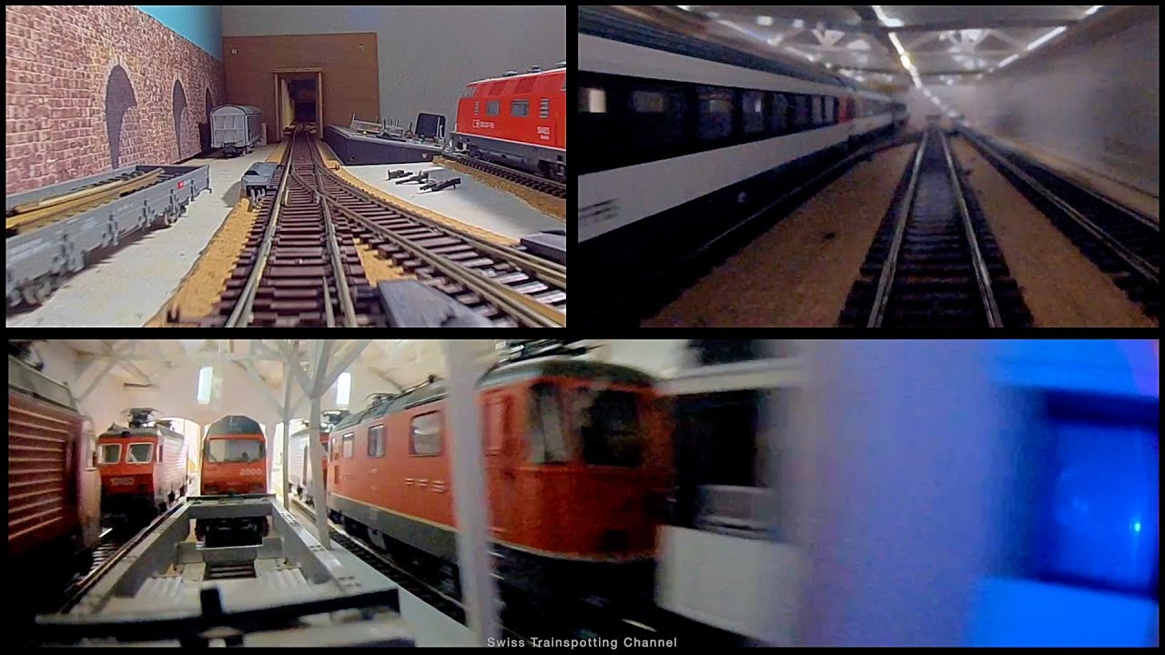 Visite complète du réseau HO de Swiss Trainspotting Channel (Cab Ride: 3 caméras Runcam)