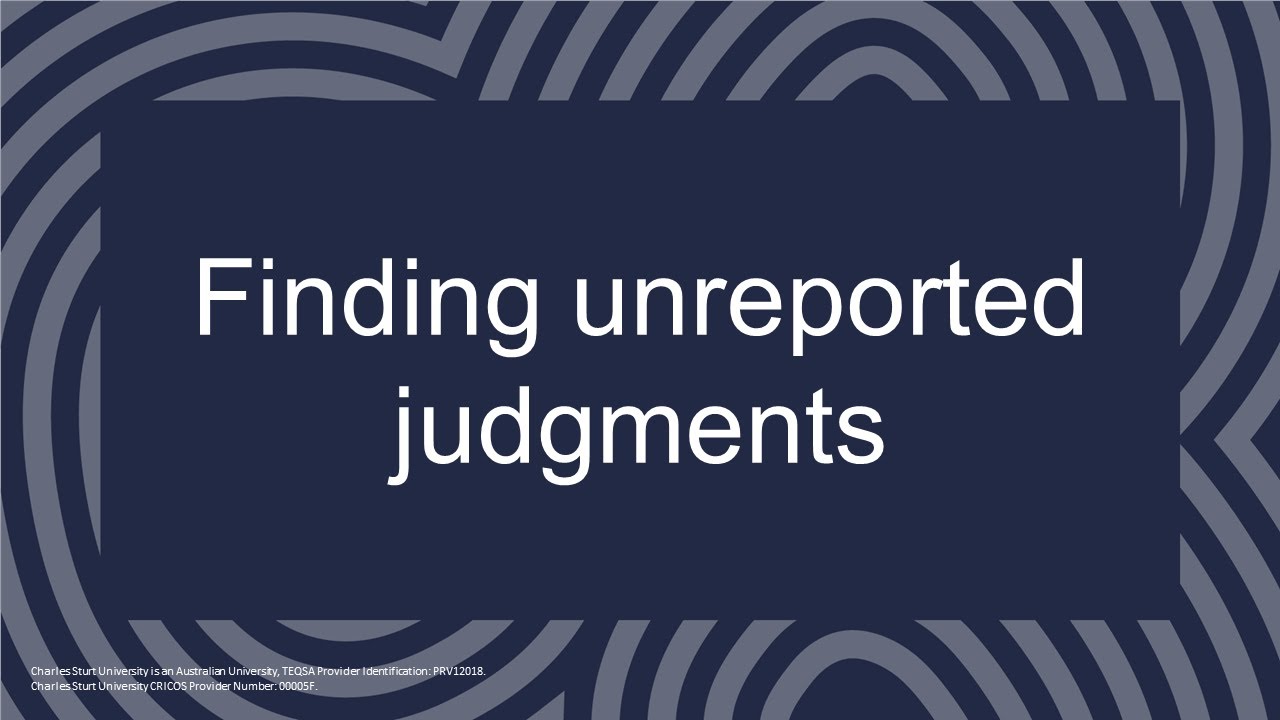 Finding unreported judgments