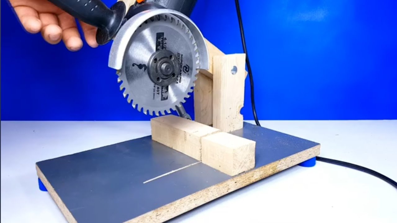 Como Hacer una Sierra Ingletadora Casera con una  Amoladora #inventos #experimentos #ideas