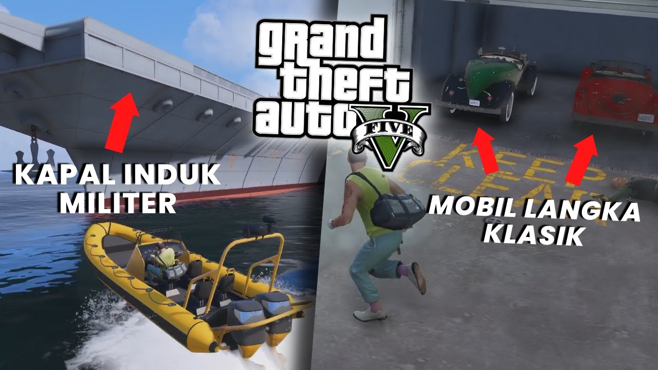 Gua Mencuri MOBIL LANGKA CLASSIC di Kapal INDUK MILITER di GTA 5! (Mod)