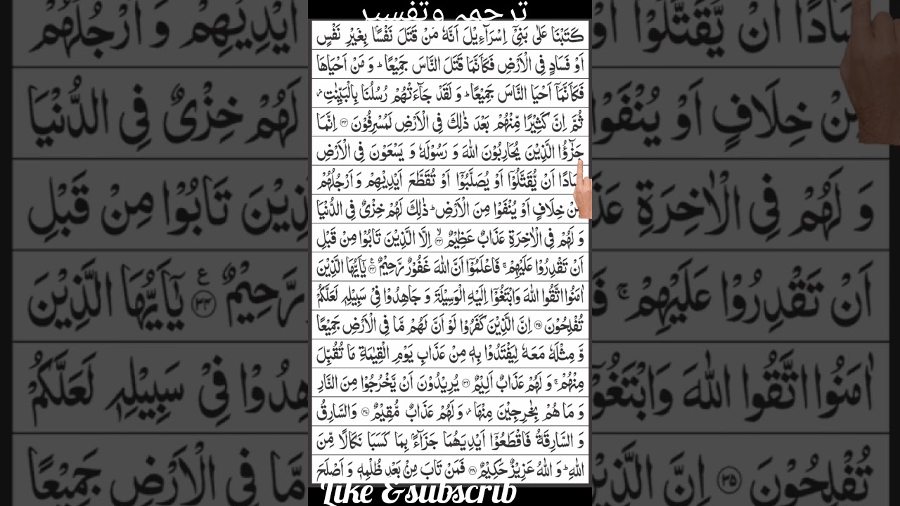 سورہ الماںٔدہ کی آیت نمبر 32 سے 38 تک کا ترجمہ وتفسیر نالج گاںٔڈنس # حافظہ صدف رحمن # قرآن پاک 