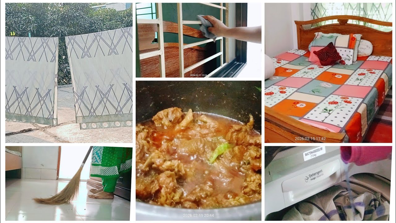 🌙রমজান উপলক্ষে পুরো বাসা পরিষ্কার পরিচ্ছন্ন করে সাজিয়ে গুছিয়ে নিলাম।রাইস কুকারে খাসির মাংস রান্না।
