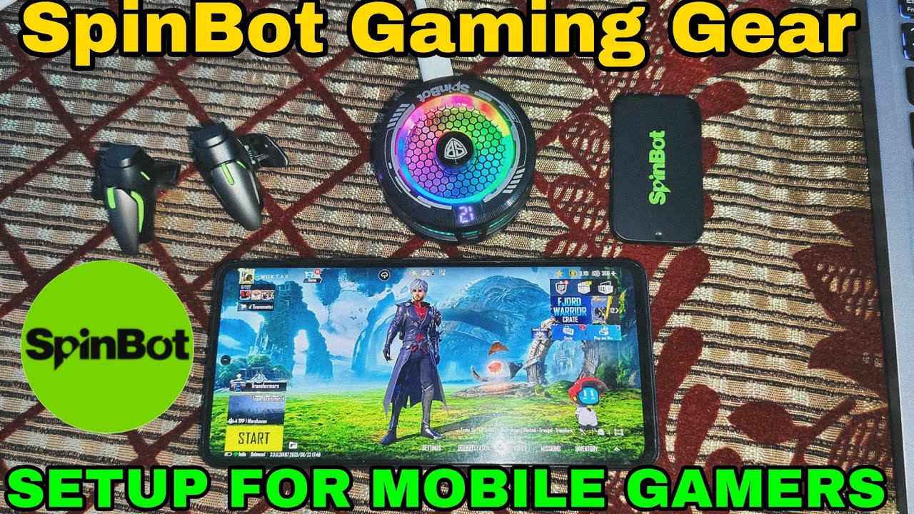  SpinBot Gaming Setup – Cooler + Triggers + Thumb Sleeves for Bgmi PRO Gameplay