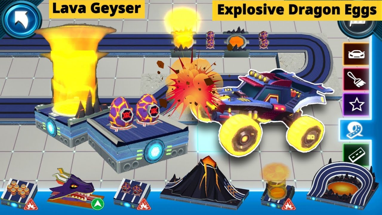 Hot Wheels Unlimited Racecraft - Junko Unlocked Lava Geyser and Explosive Dragon Eggs Track Piece