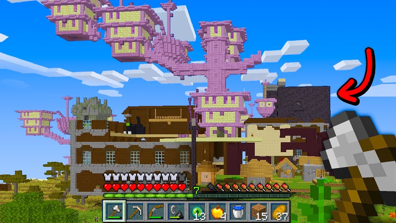 Minecraft mais des Structures Aléatoires apparaissent CHAQUE MINUTE !