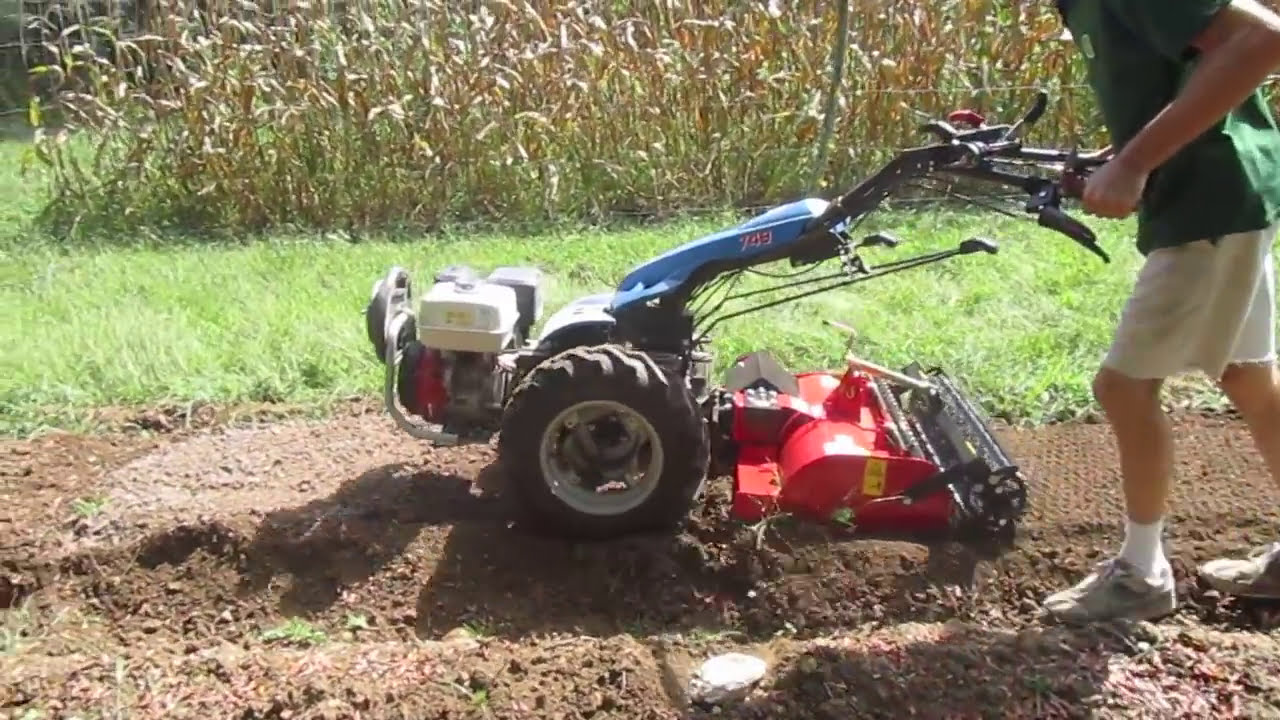 Demo: R2 Rinaldi Stoneburier with a Walk-Behind Tractor