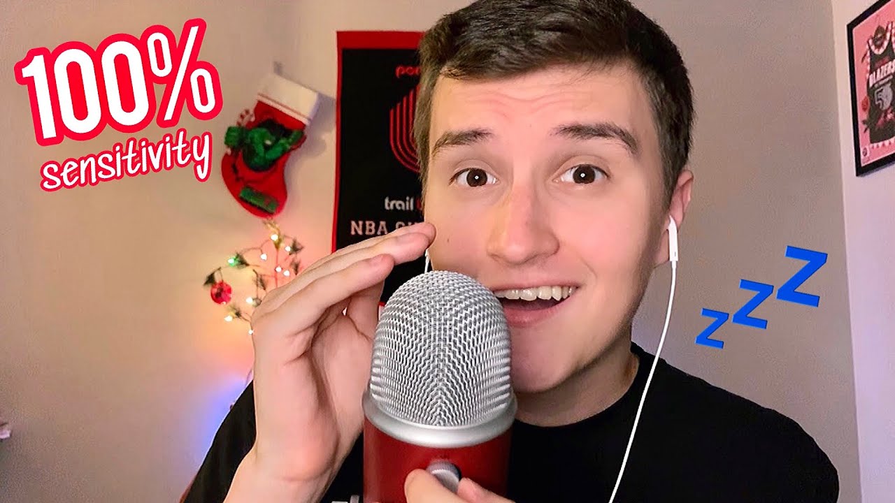 [ASMR] 100% Microphone Sensitivity 😨💤  (mouth sounds, tapping, inaudible whispering)