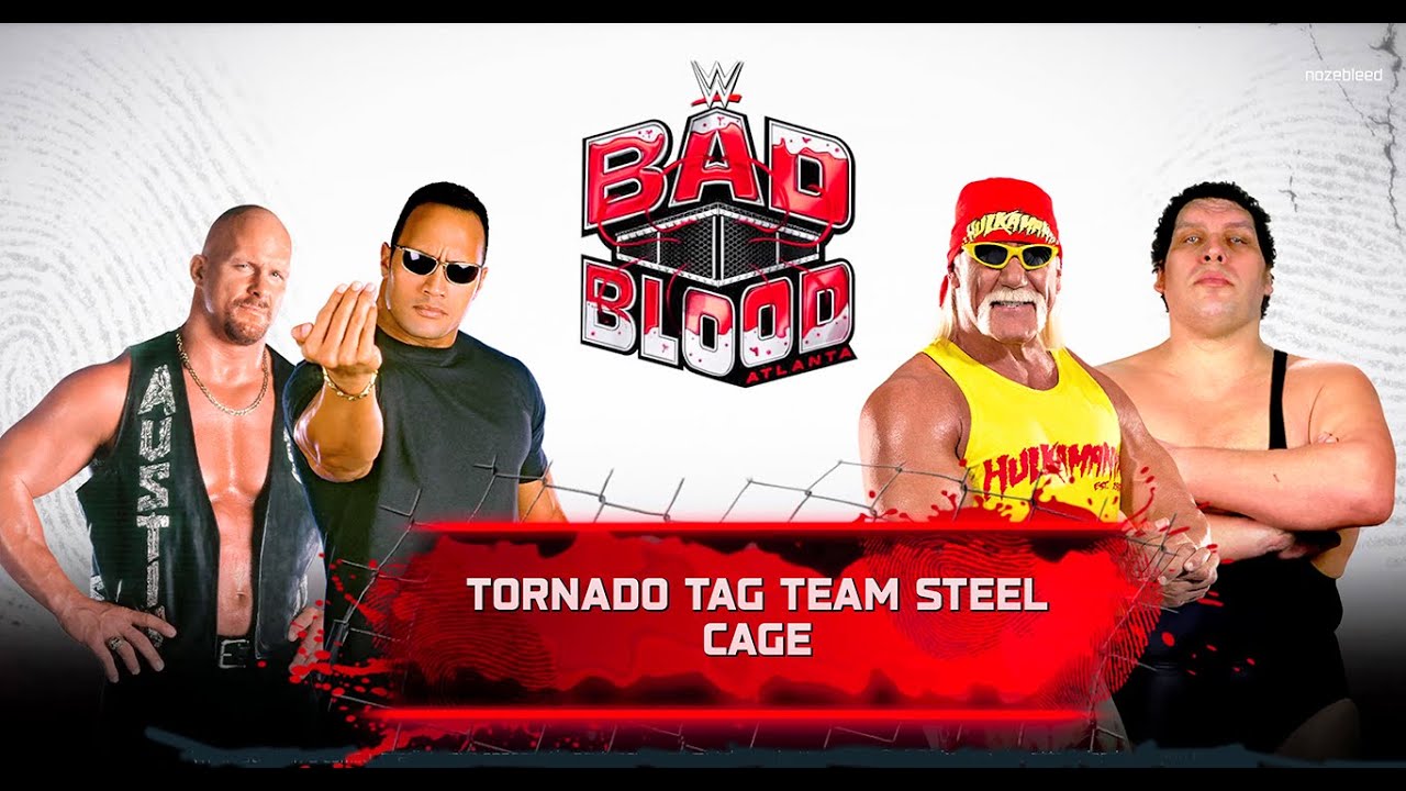 Steve Austin & The Rock vs Hulk Hogan & Andre The Giant - Tornado Tag Team Steel Cage - WWE 2K25 PC
