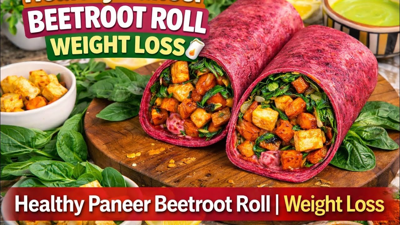 Healthy Paneer Beetroot Roll | Weight Loss Recipe | High Protein Wrap