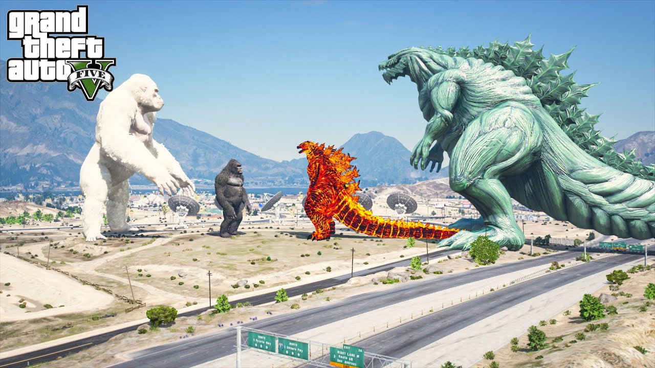 Rampage, Kong vs Godzilla Earth, Legendary Godzilla - Epic Fight ( GTA V Mods )