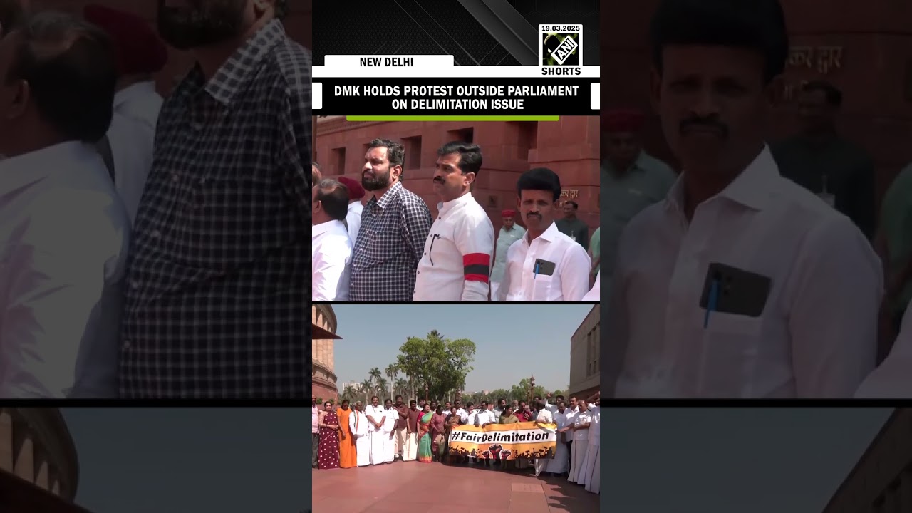 Delimitation issue: DMK hold protests outside the Lok Shabha on delimitation issue