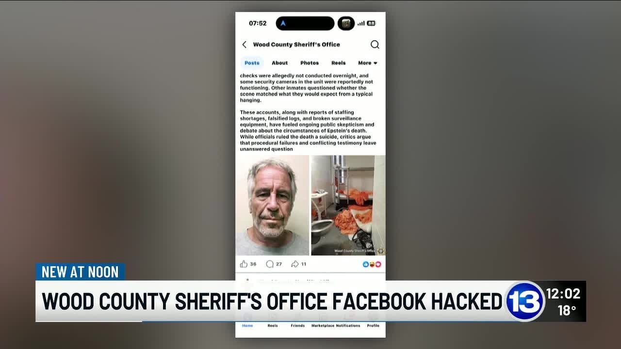 Wood Co. Sheriff Facebook page hacked, posting Epstein content