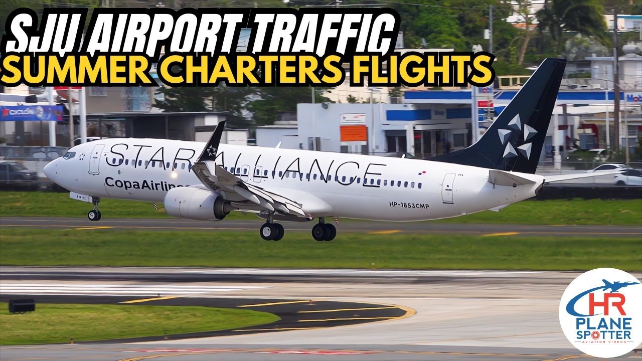 Hot Summer Traffic at San Juan Airport! 737, 767 in 4K
