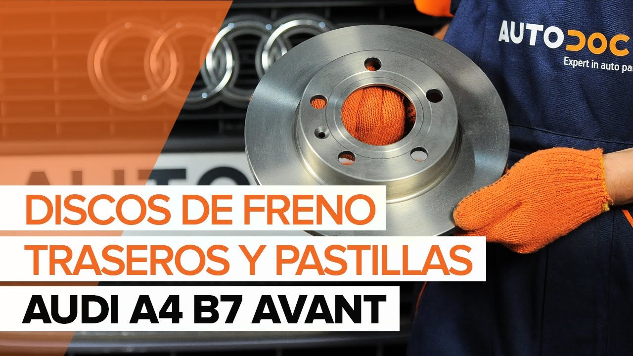 Cómo cambiar discos de freno traseros y pastillas traseras en AUDI A4 B7 AVANT [INSTRUCCIÓN]