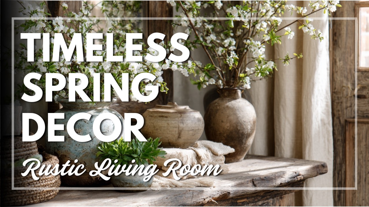 Spring Living Room Decor with Rustic Vintage Character 🌿 Seasonal Freshness with Polished Ease