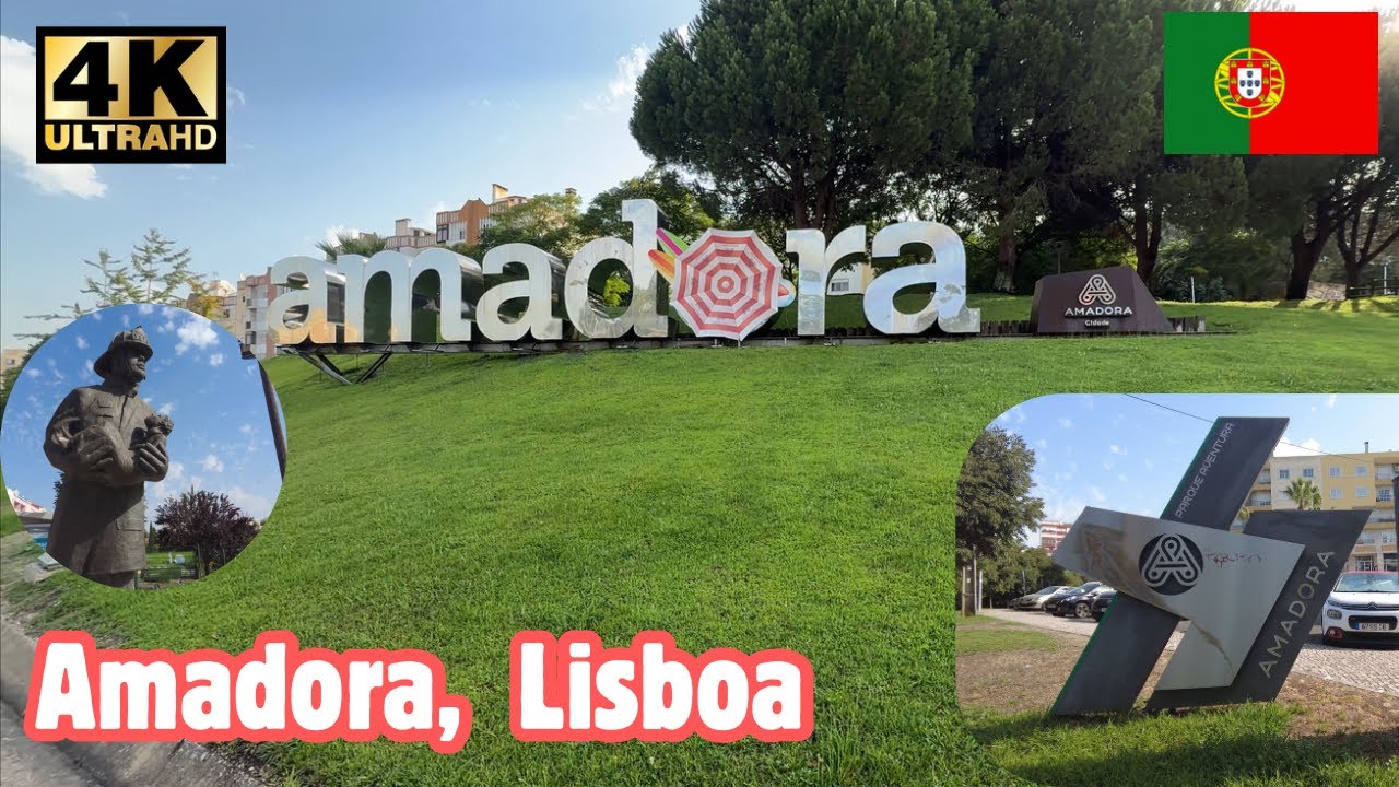 Caminhando em Amadora, Lisboa 🇵🇹 Walking in Portugal 4K Virtual Tour.