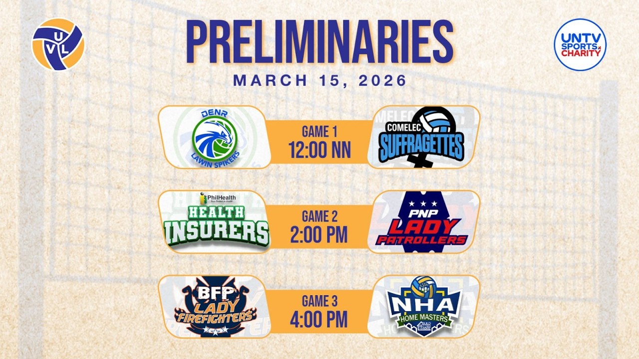 PRELIMS: UNTV Volleyball League Season 4 at Paco Arena, Manila | March 15, 2026