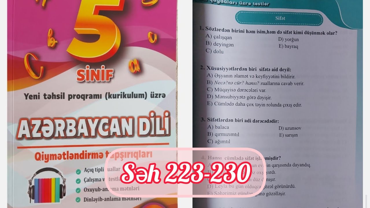 5-ci sinif Azərbaycan dili Körpü səh 223,224,225,226,227,228,229,230. 6-cı bölmə dil qaydaları 