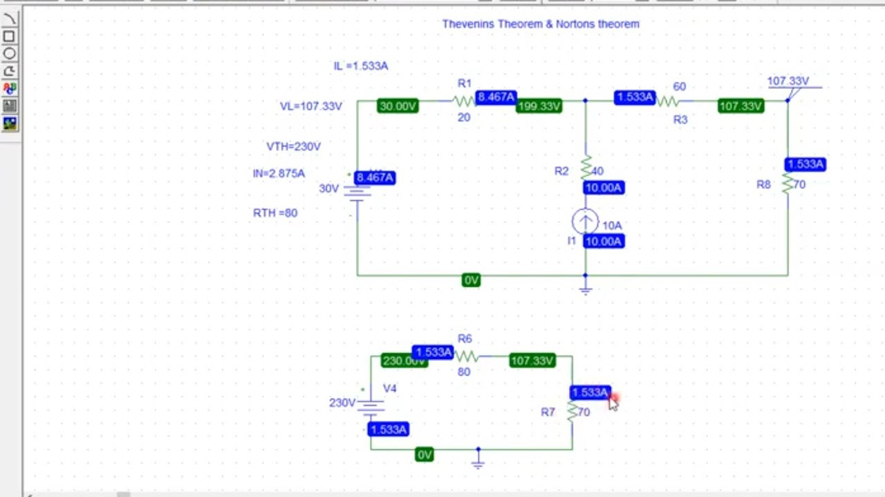 #PSPICE#Теоремы Тевенина и Нортона