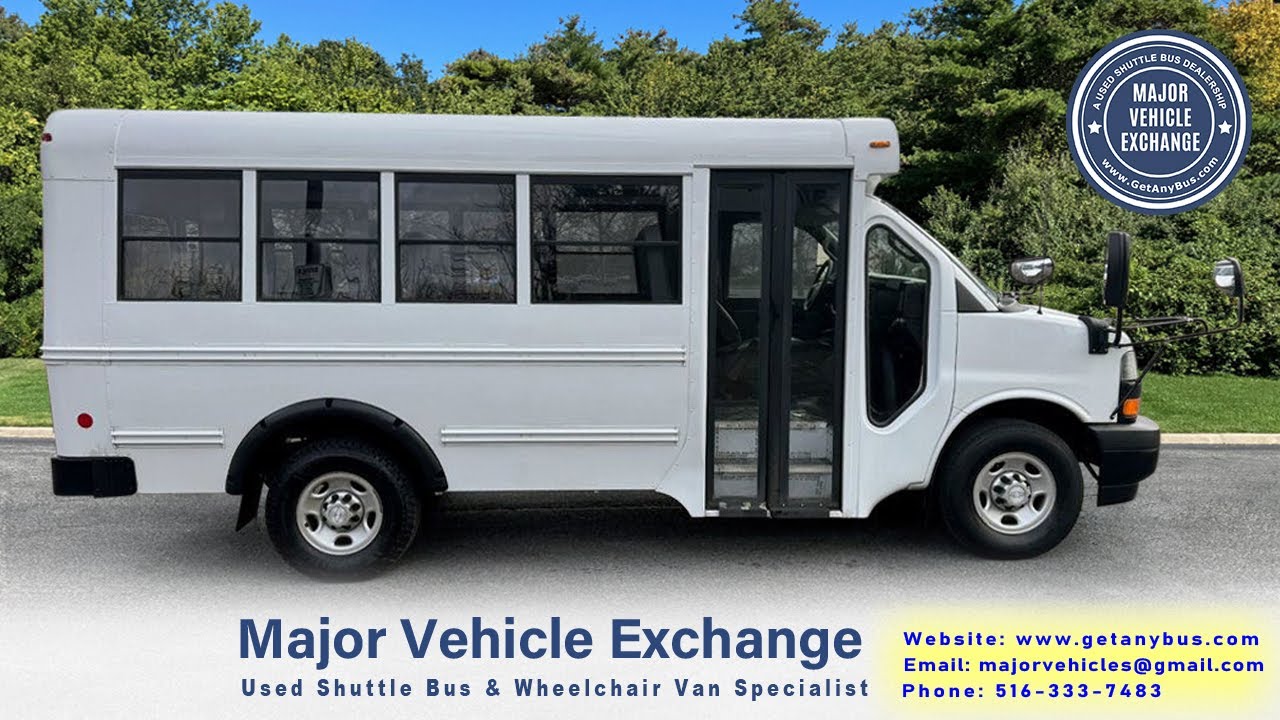2018 Chevrolet Express 3500 MFSAB Shuttle Bus w/ only 14,000 Miles! Please visit WWW.GETANYBUS.COM