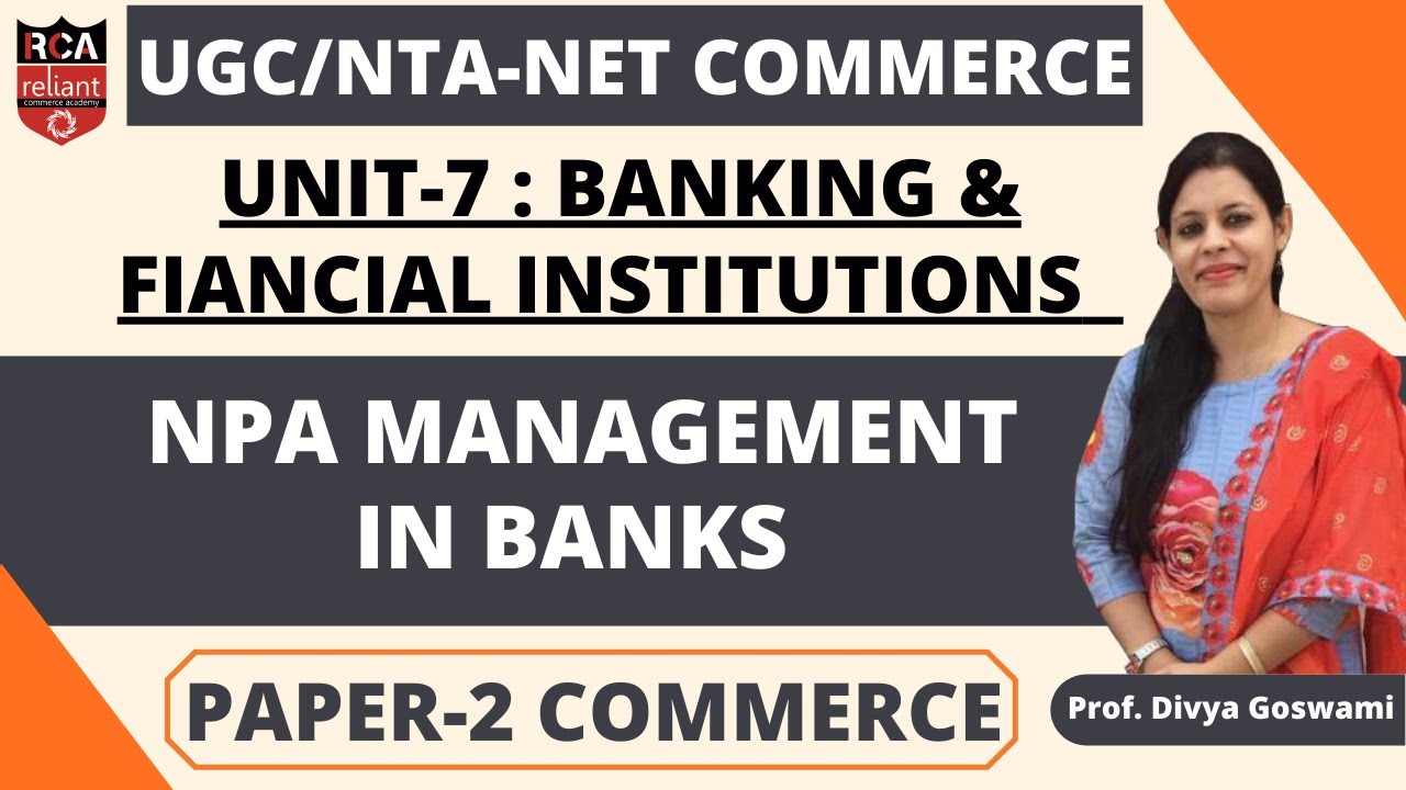 Unit-7 | Banking and Financial Institutions | UGC NET Paper 2 Commerce | Reliant UGC NET