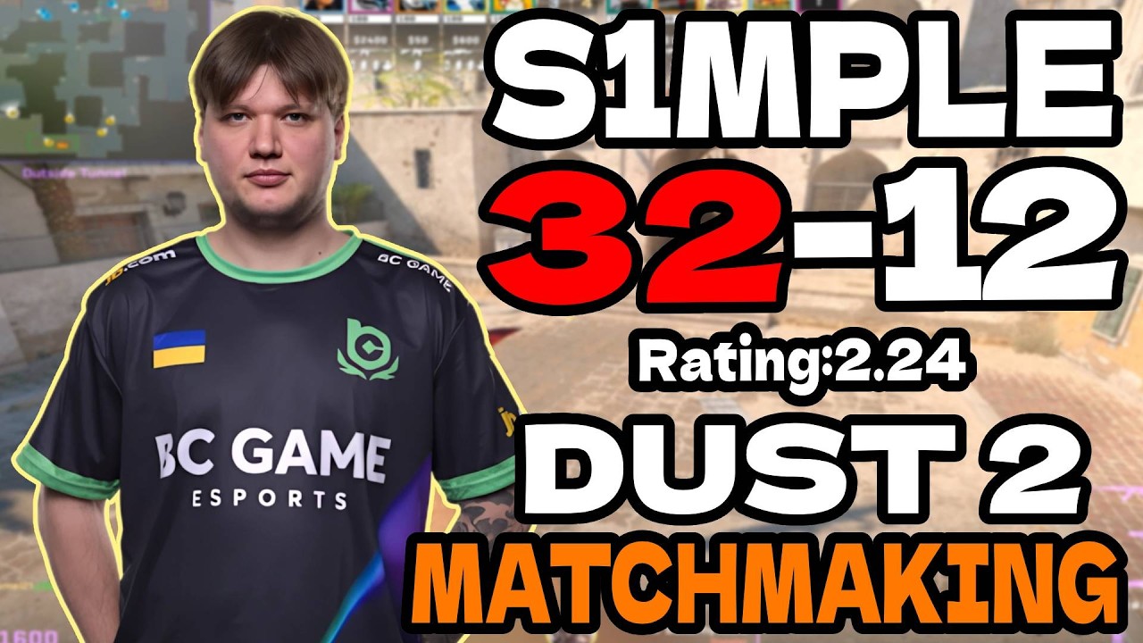 🔥s1mple (32-12) | Rating 2.24 | Matchmaking | dust2 | Mar 4, 2026