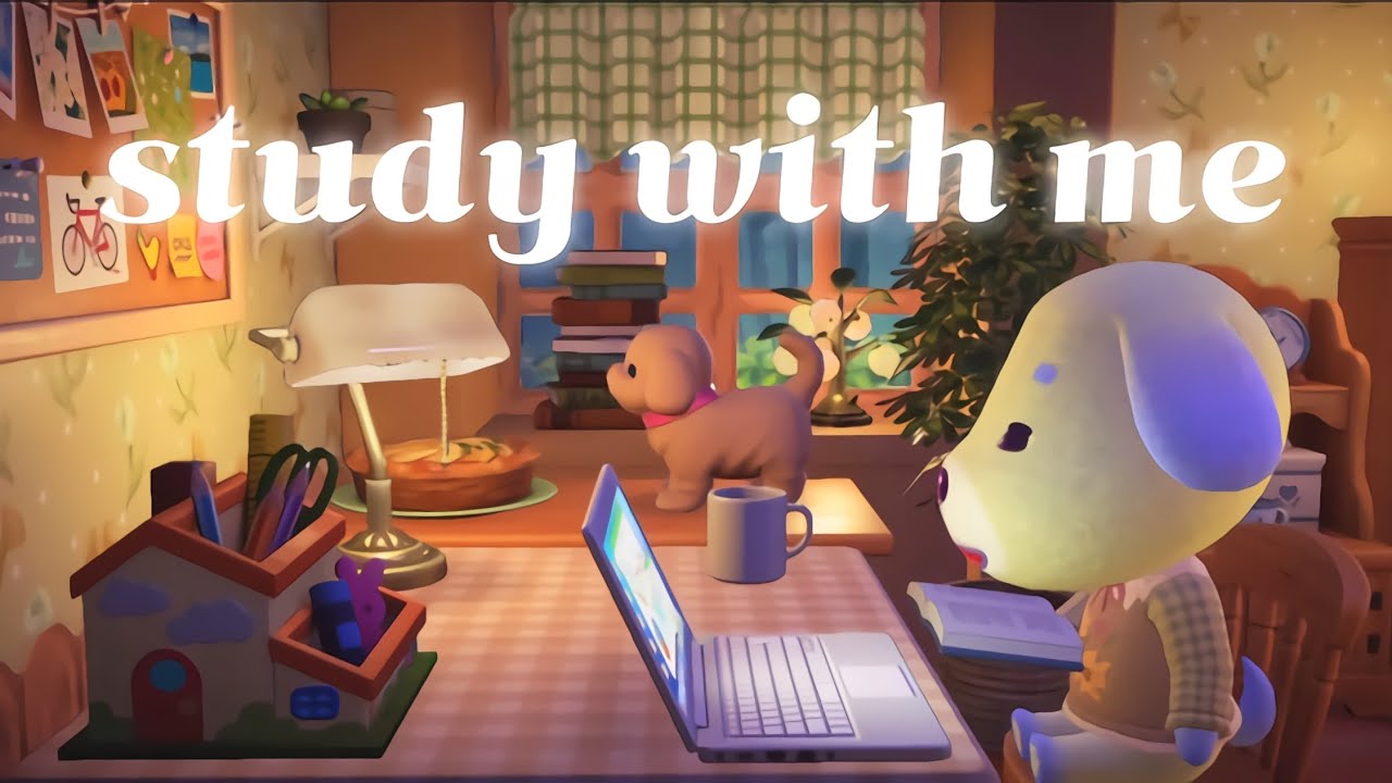 모동숲 ASMR 🐶🎧ㅣ바닐라의 따뜻한 공부방 : 스터디윗미ㅣ1hourㅣACNHㅣLofi girl