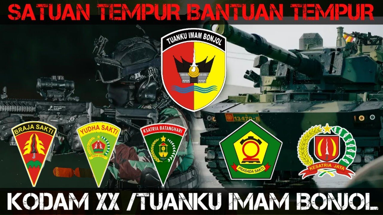 Profil Satuan Tempur dan Bantuan Tempur  di bawah kodam XX/Tuanku Imam Bonjol
