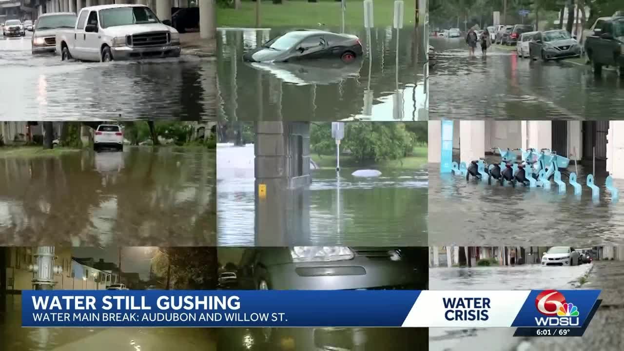 Вода в районе Аптаун продолжает течь, это уже шестой прорыв в этом году.