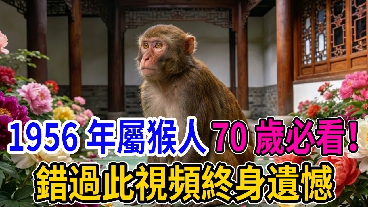 1956年屬猴人注意！70歲是命中註定的一道坎，熬過去就是潑天富貴！#屬猴 #生肖猴 #1956年 #丙申猴 #晚年運