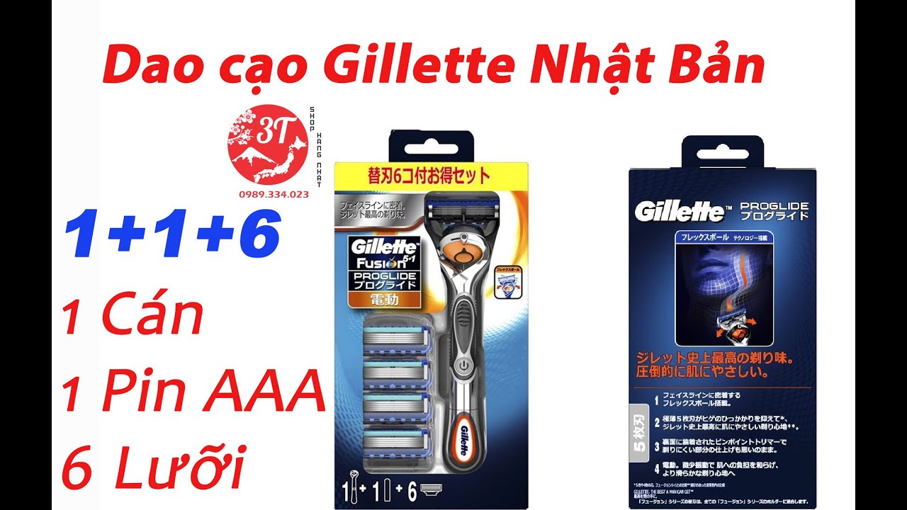 Hướng dẫn thay pin, thay lưỡi dao cạo Gillette Fusion 5+1, Máy có pin Nhật Bản (3tshophangnhat)