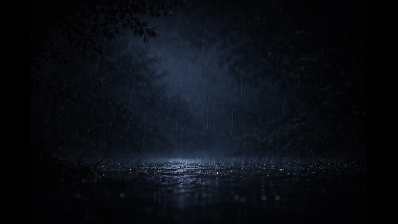 Deep Sleep Rain and Bird Sounds on Dark Screen (No Music)