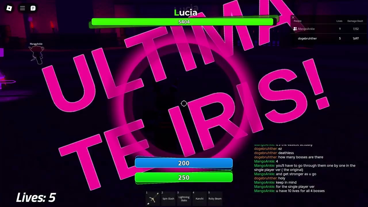 me and mango playing a bossfighting game