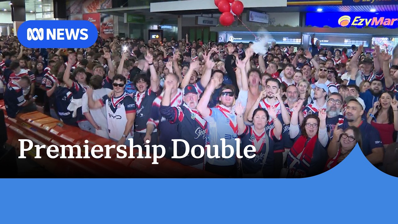 Roosters fans triumphant after NRL premiership victory over Knights | ABC NEWS