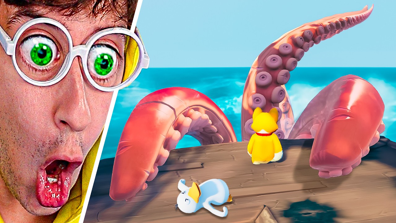 BATALLA vs PULPO come ANIMALES 🦑💀!! (tengo miedo 😨) - Party Animals TEKENDO