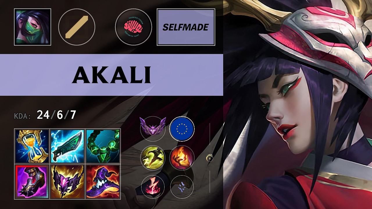 (TWIS Selfmade) Akali Mid vs Cassiopeia - EUW Master Patch 26.11
