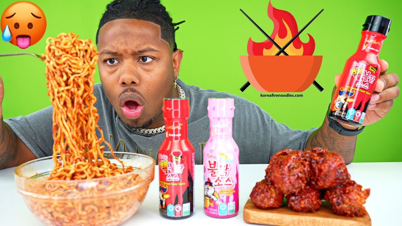 NUCLEAR FRIED CHICKEN 2X SPICY NOODLES🌶