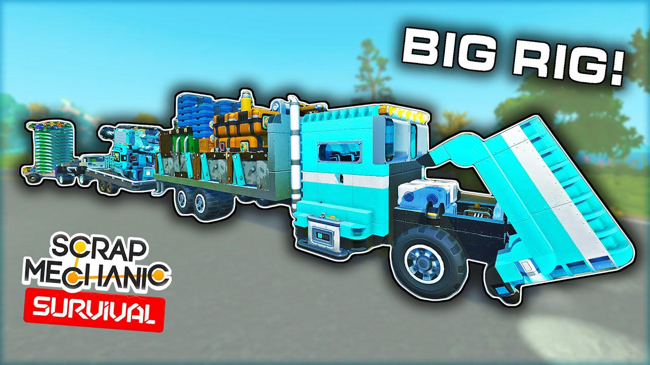 I Made a GIANT Land Train to Move Out of The Mechanic Shop! (Scrap Mechanic Survival Ep. 4)