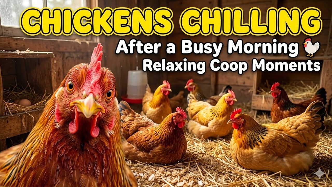 Chickens Chilling After a Busy Morning 🐔 | Relaxing Coop Moments